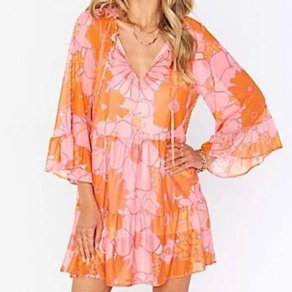 Show Me Your MuMu Dresses & Skirts - SHOW ME YOUR MUMU Viola Coral Mini Dress M